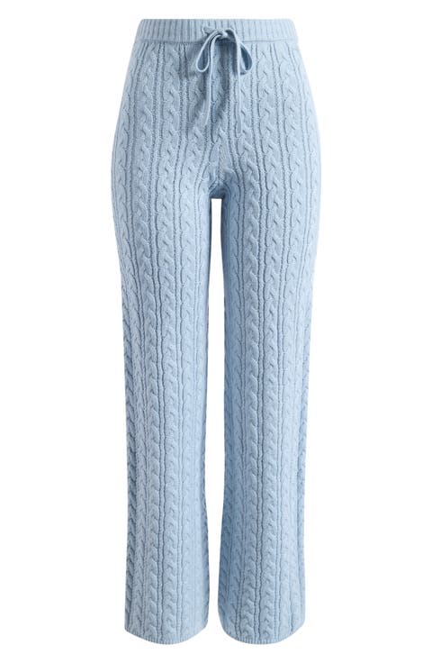 Sweater Knit Cable Straight Leg Pants