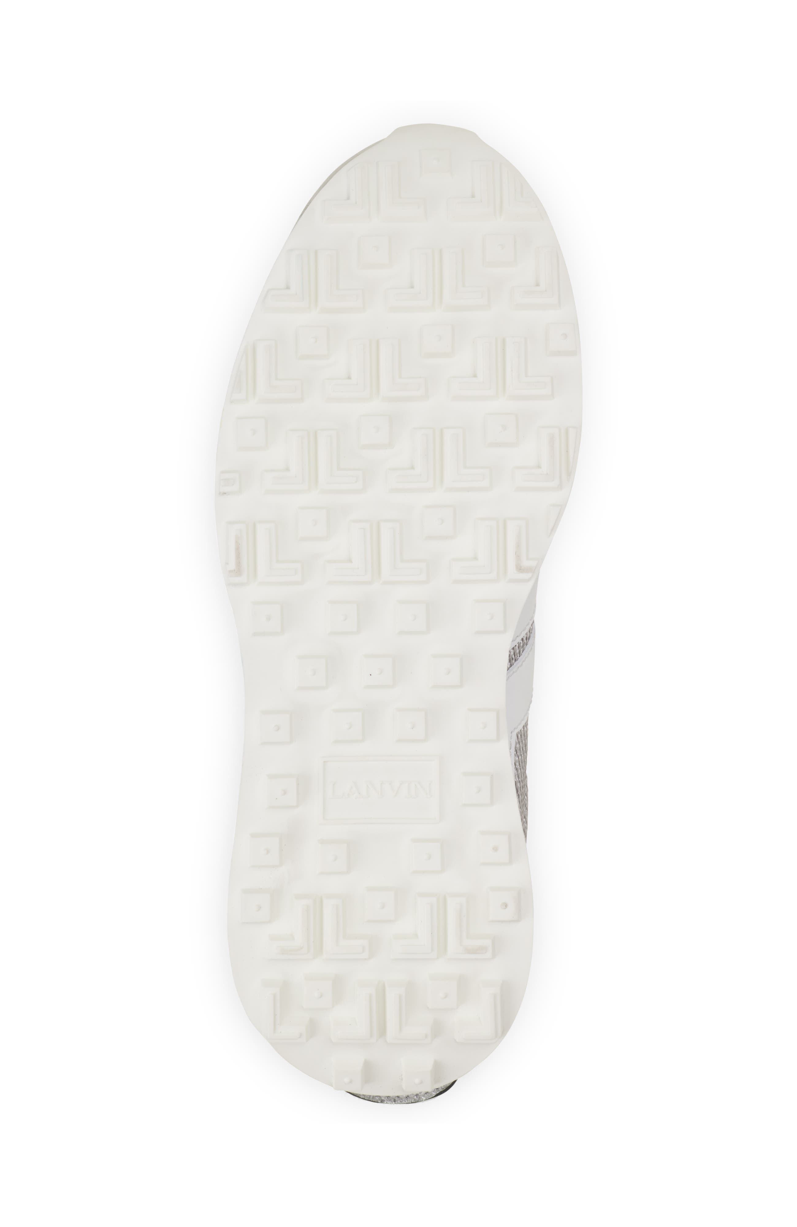 Lanvin Bumpr Sneakers In Crinkled Metallic Leather, Alternate, color, White
