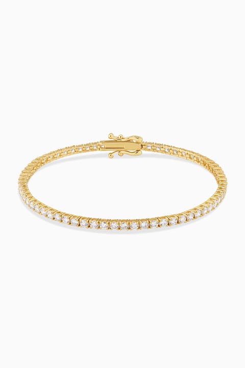 14K Yellow Gold Luminous Lab Diamond Tennis Bracelet