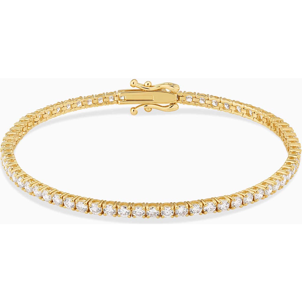 Oradina 14K Yellow Gold Luminous Lab Diamond Tennis Bracelet in Yellow Gold/lab Diamonds at Nordstrom, Size 7