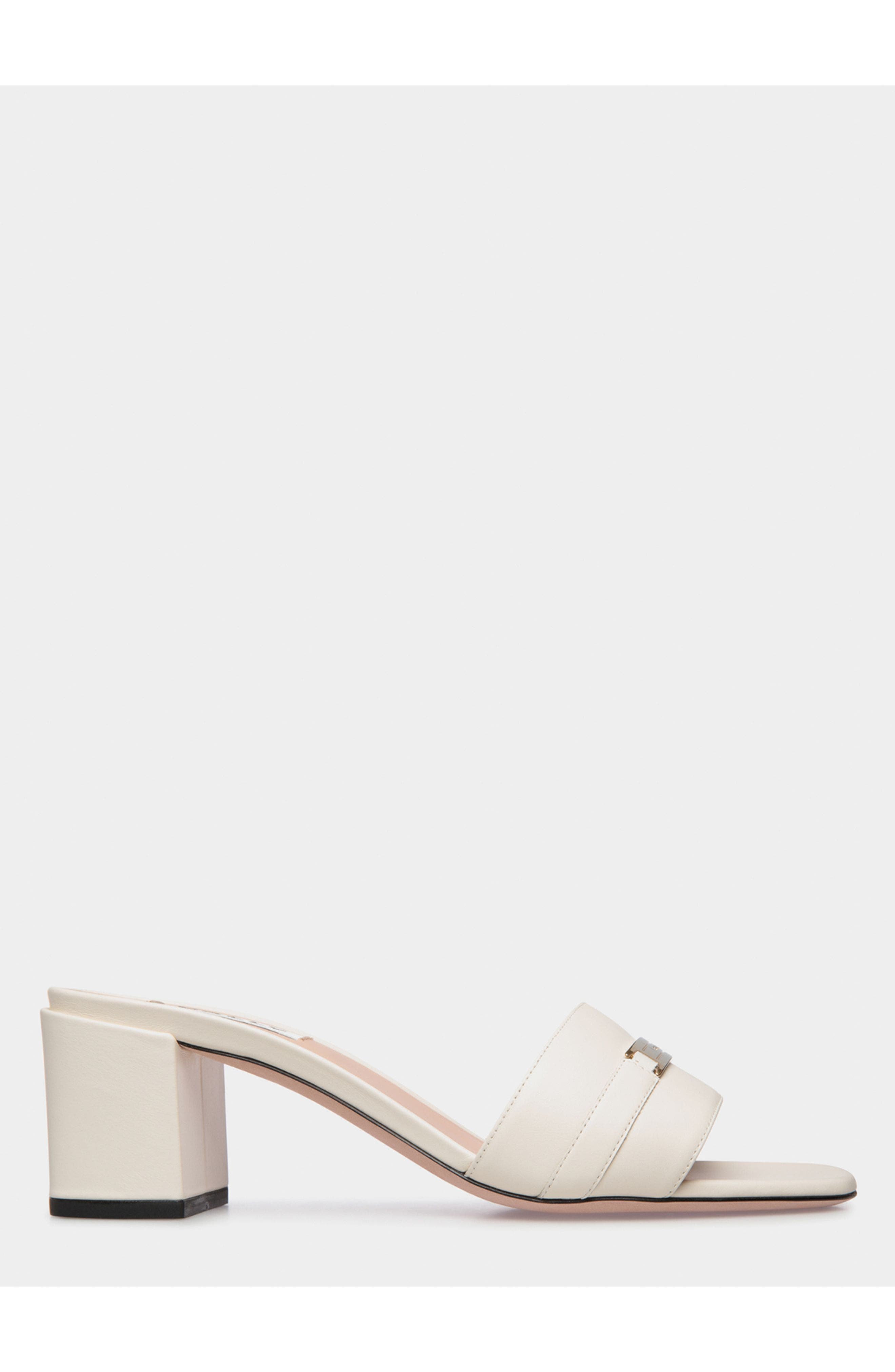 Bally Deco Sandal in Leather, Main, color, White