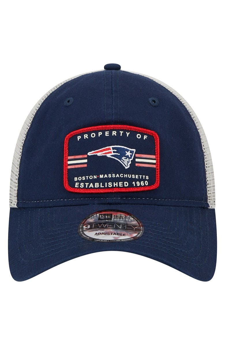 New Era Men's New Era  Navy New England Patriots Property Trucker 9TWENTY Adjustable Hat, Alternate, color, 