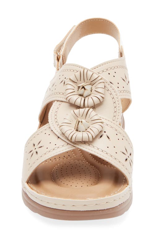 Extreme By Eddie Marc Rosette Wedge Slingback Sandal