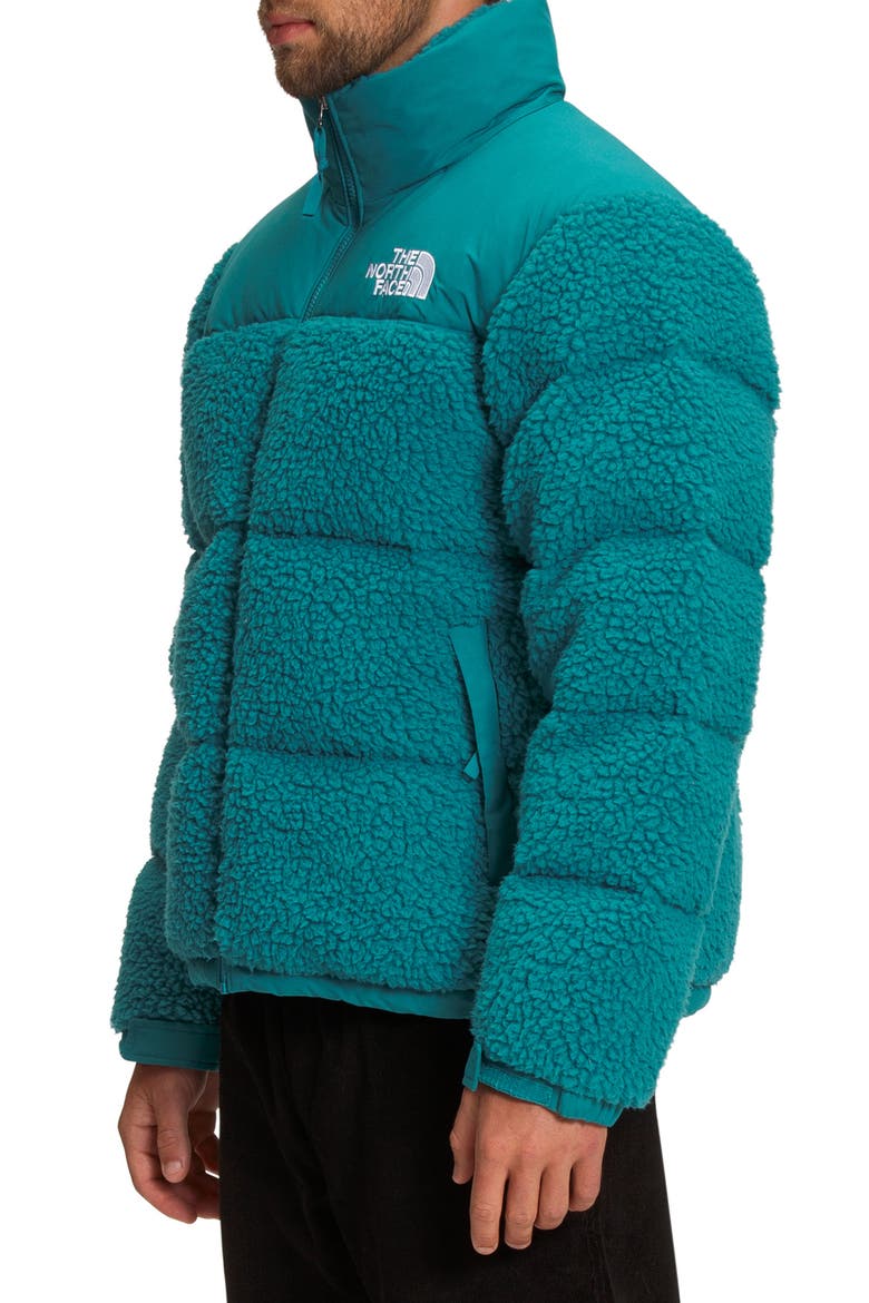 High Pile Fleece Nuptse Jacket, Alternate, color, HARBOR BLUE