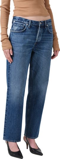 Neve Low Slung Relaxed Distressed Nonstretch Regenerative Cotton Jeans