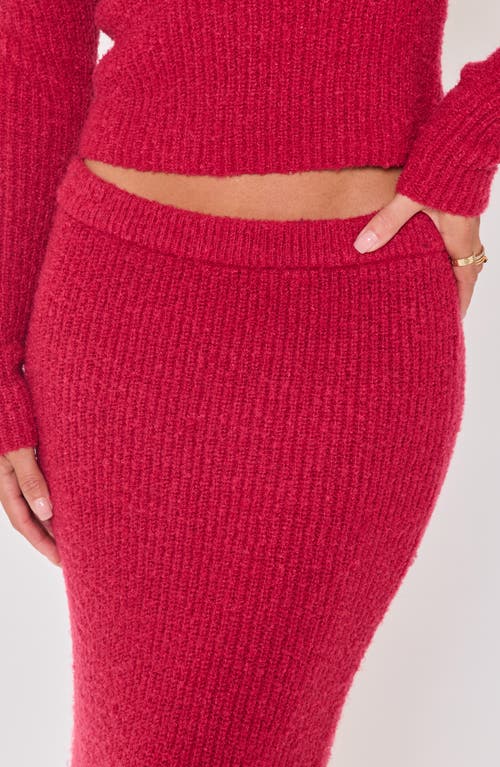 Vici Collection Ruby Flute Rib Maxi Skirt In Red