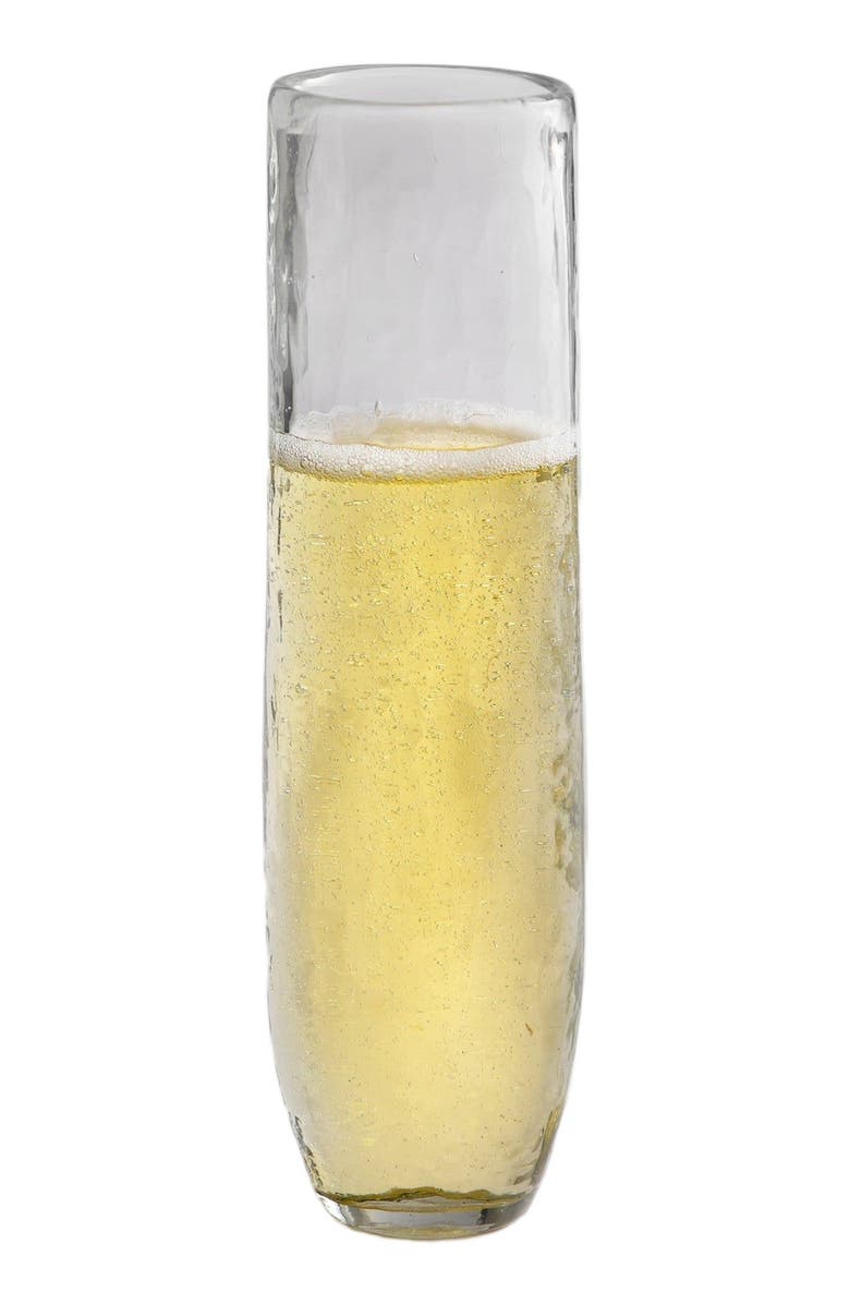 The Collective Home Pebbled Stemless Flutes - Set of 4, Main, color, Clear