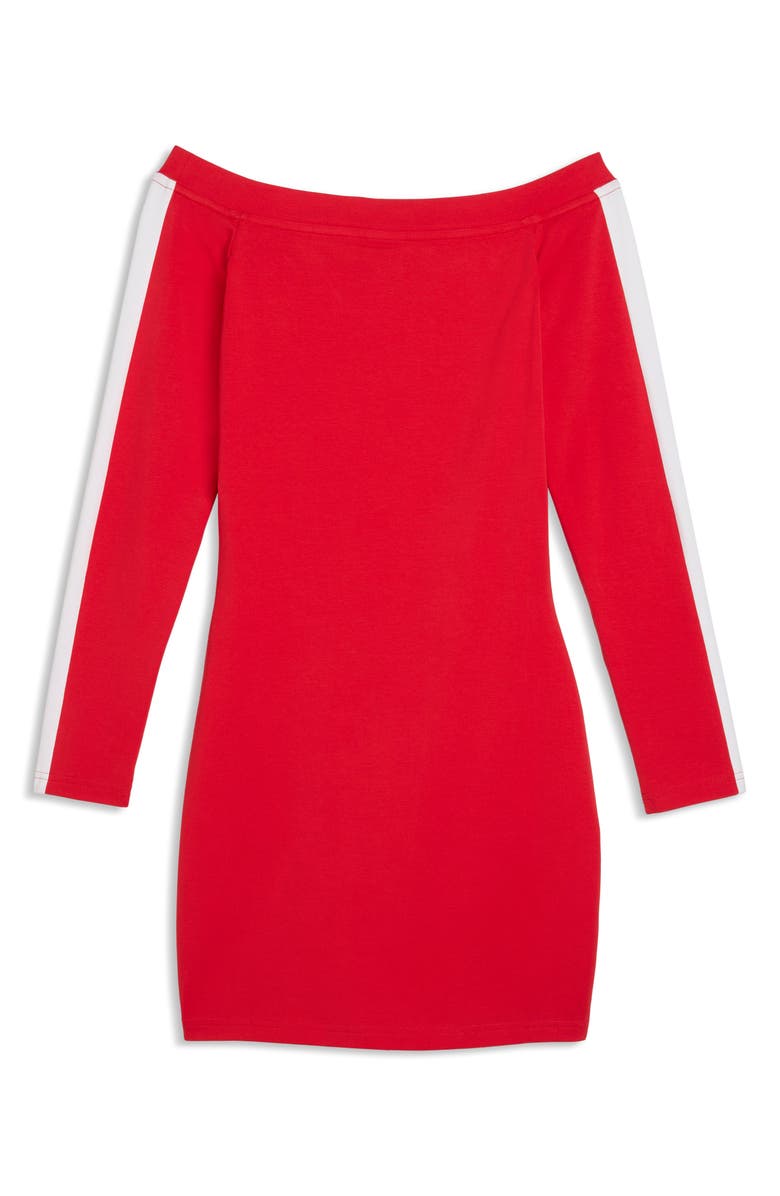 PUMA T7 Off the Shoulder Bodycon Dress, Alternate, color, 