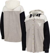 GAMEDAY COUTURE Women's Gameday Couture Gray West Virginia Mountaineers Vintage Wash Corduroy Full-Snap Hooded Shacket