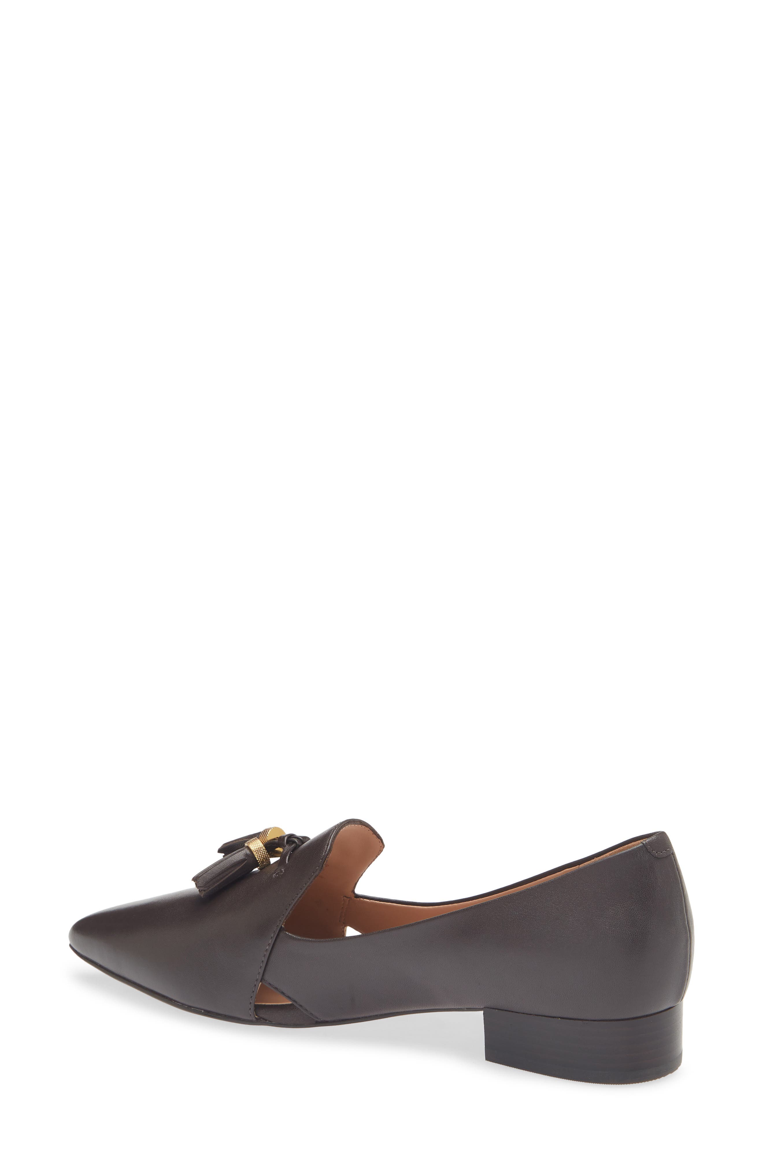 Cole Haan Vanya Tassel Flat, Alternate, color, Dark Chocolate Leather
