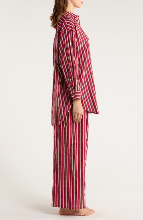Chan Luu Oversize Shirt & Pants Cotton Pajamas In Multi