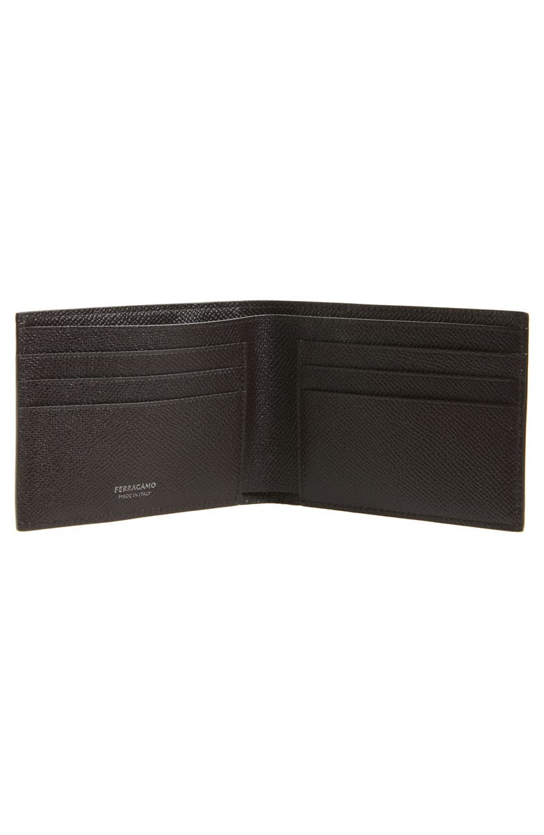 FERRAGAMO Micro Gancio Leather Bifold Wallet, Alternate, color, New Cognac Testa Di Moro