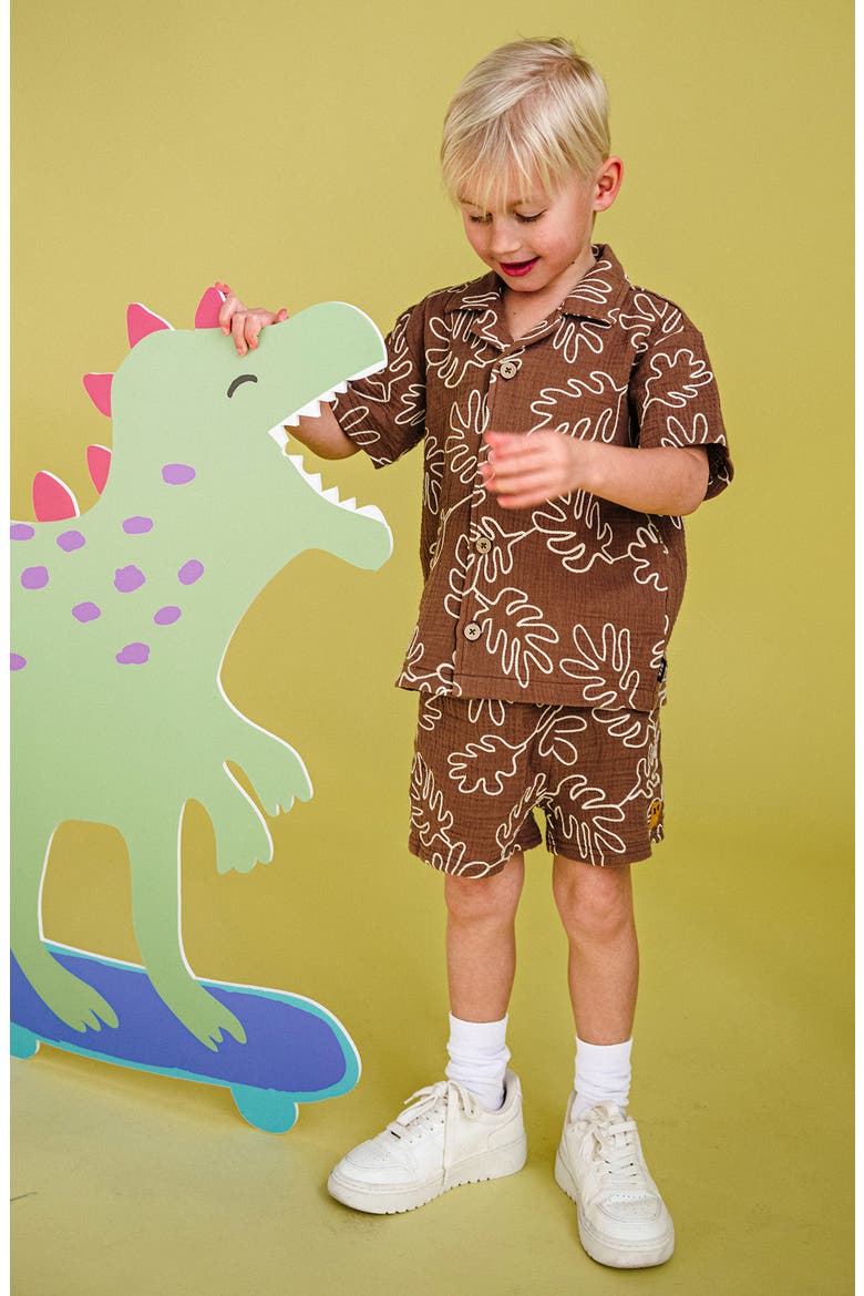 Kids' Everyday Textured Shorts, Alternate, color, CHOCOLATE