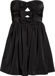 All in Favor Bow Strapless Fit & Flare Minidress