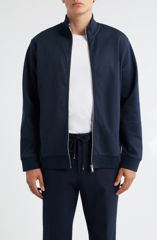 Hugo Boss Boss Shepherd Knit Zip Jacket In Blue
