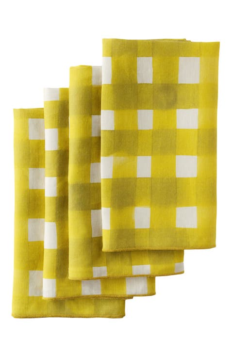 Yellow Cross Hatch Napkin