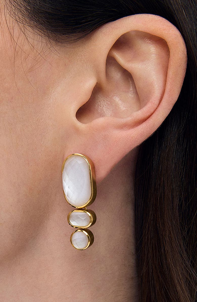Dean Davidson Mercer Statement Earrings, Alternate, color, Iridescent Pearl/ Gold