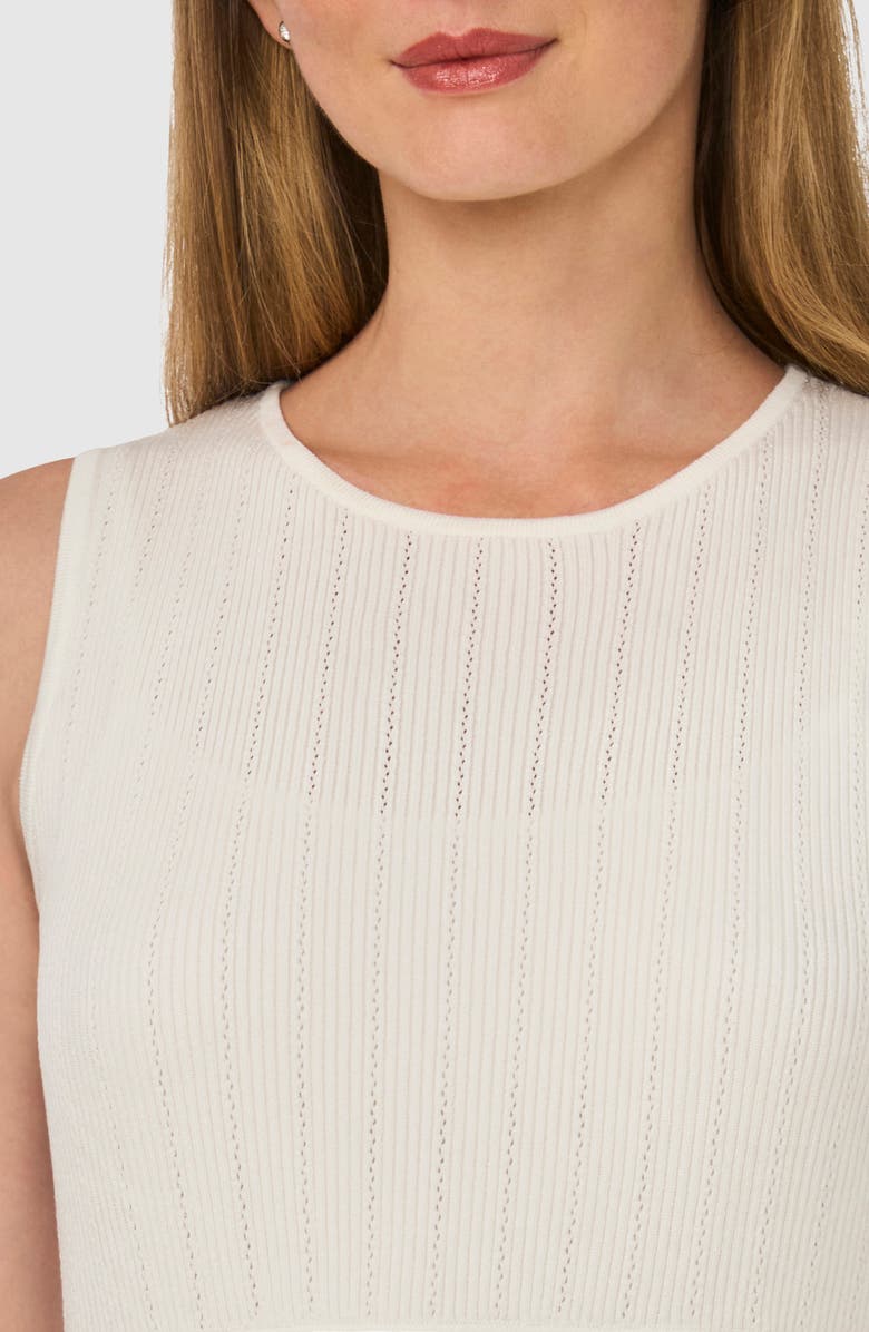 Ted Baker Sleeveless Pointelle A-Line Sweater Dress, Alternate, color, Bright White