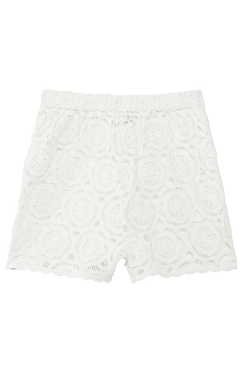 MINT VELVET Crochet Beach Shorts, Alternate, color, Ivory