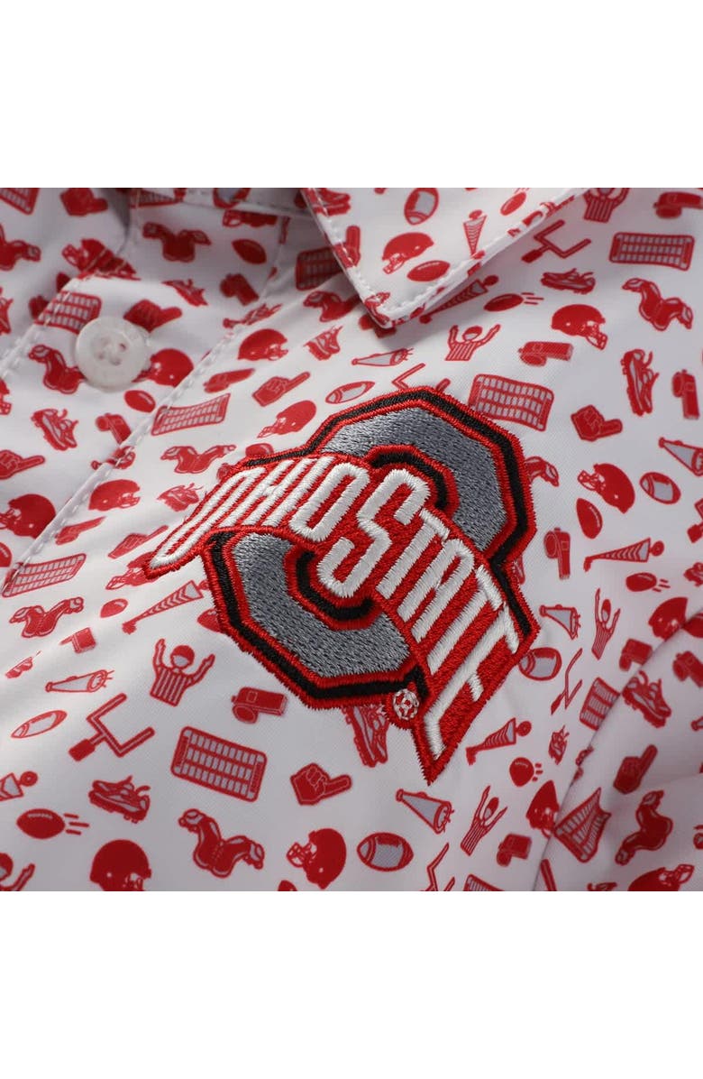 GARB Toddler Garb White/Scarlet Ohio State Buckeyes Tom Allover Print Performance Polo, Alternate, color, White
