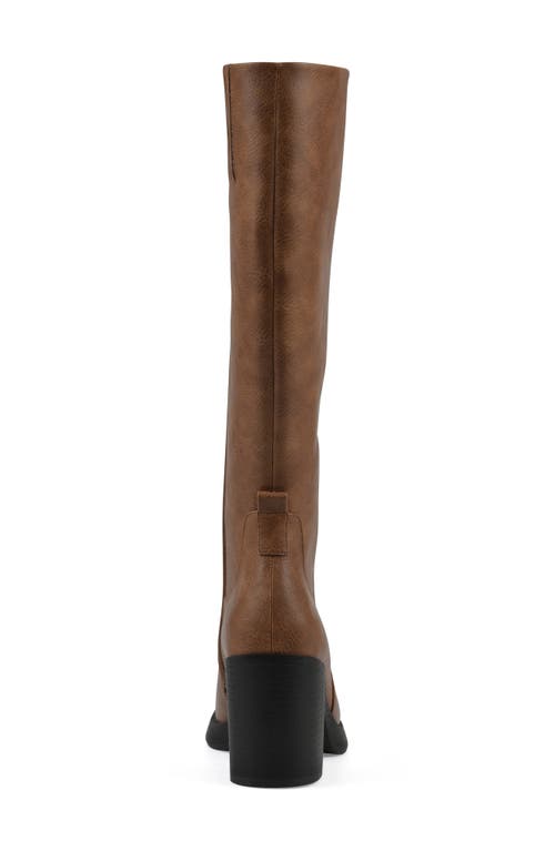 White Mountain Footwear Mackle Tall Shaft Block Heel Boot In Brown