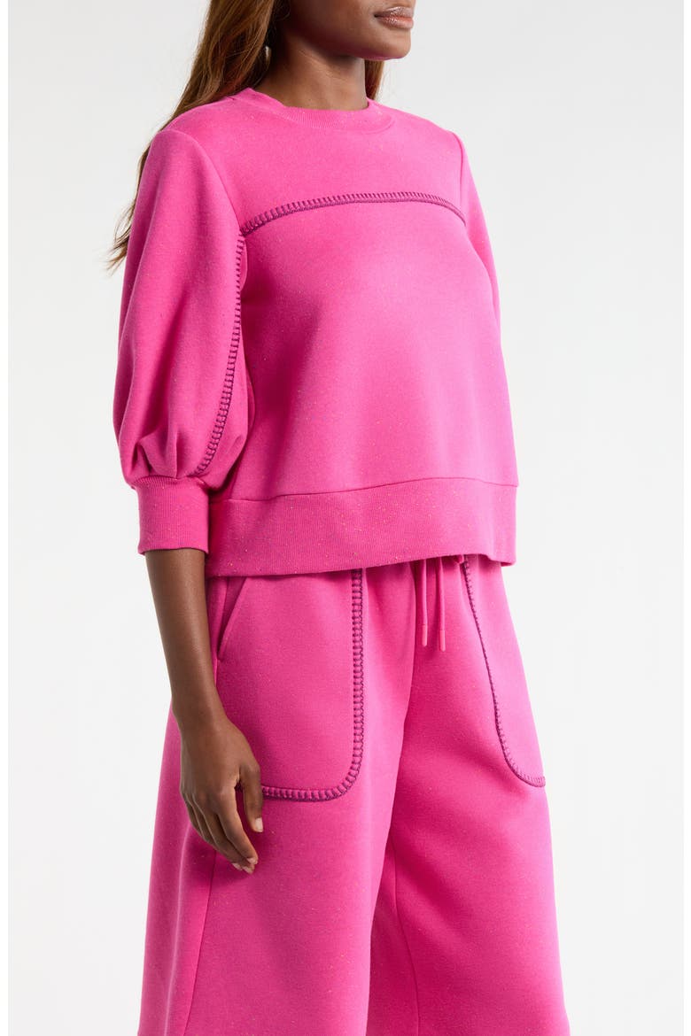 Classic Puff Sleeve Top, Alternate, color, VAVOOM HEATHER