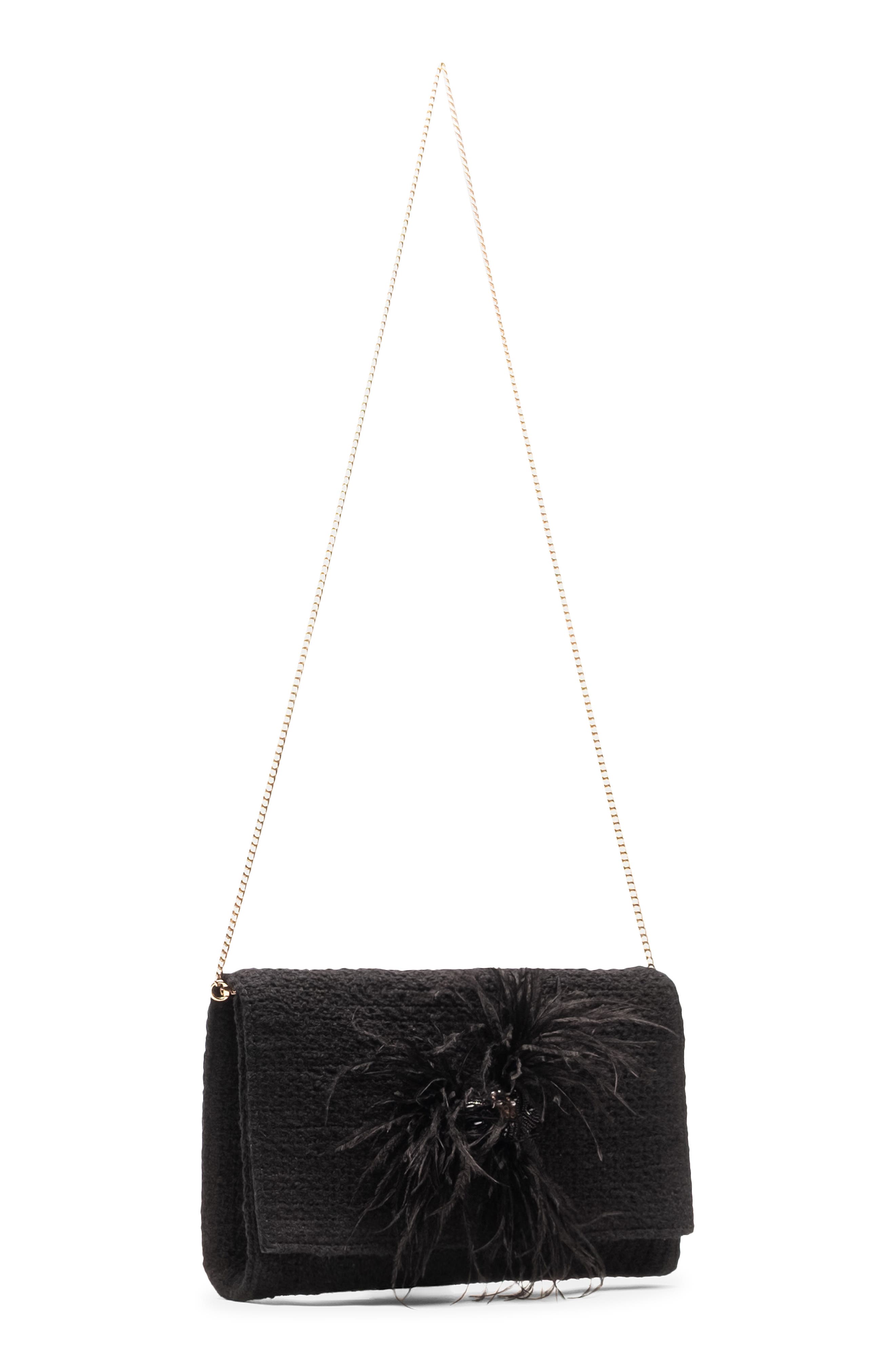 Frances Valentine Betta Boucle Clutch, Alternate, color, Black