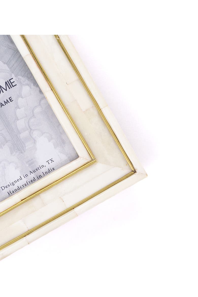 Pravina Picture Frame - Carved Bone, Brass Inlay, Alternate, color, Bone - 4x6