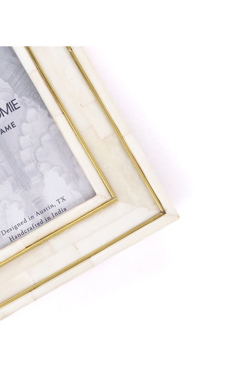 Matr Boomie Pravina Picture Frame - Carved Bone, Brass Inlay, Alternate, color, Bone - 4X6