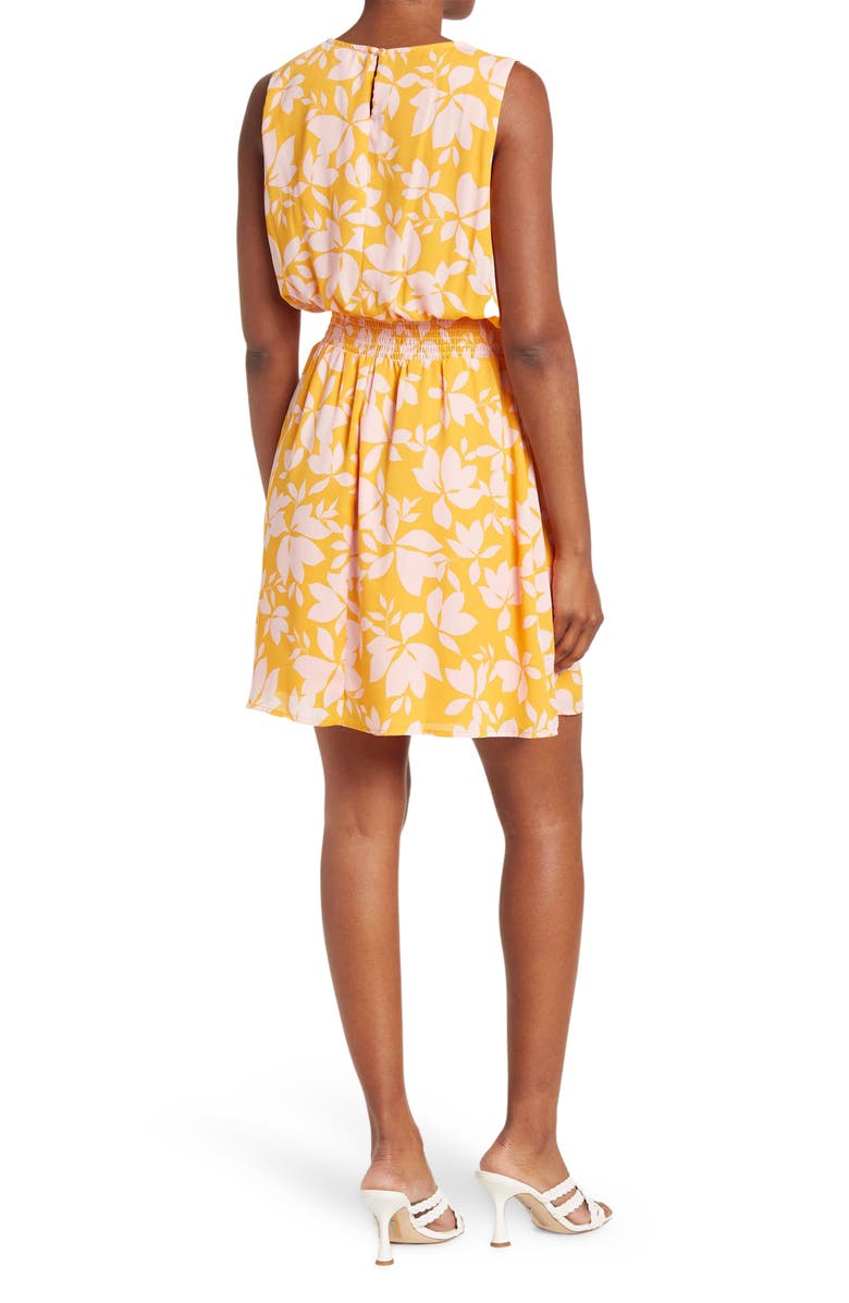 Collective Concepts Keyhole Sleeveless Smocked Dress, Alternate, color,