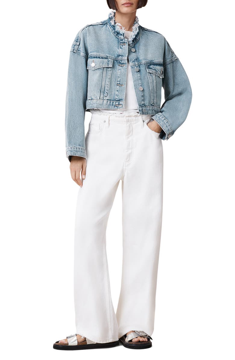 AllSaints Sonny Crop Denim Jacket, Alternate, color, 