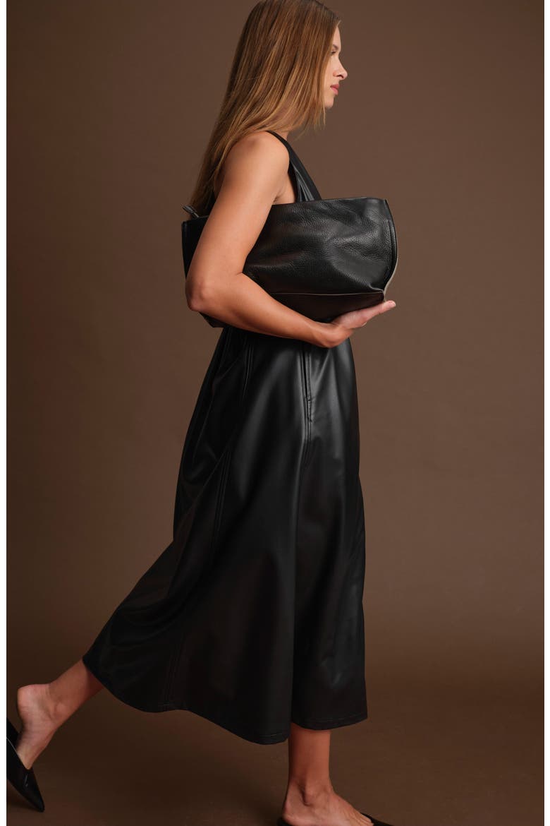 Dominic Faux Leather Maxi Dress, Alternate, color, BLACK