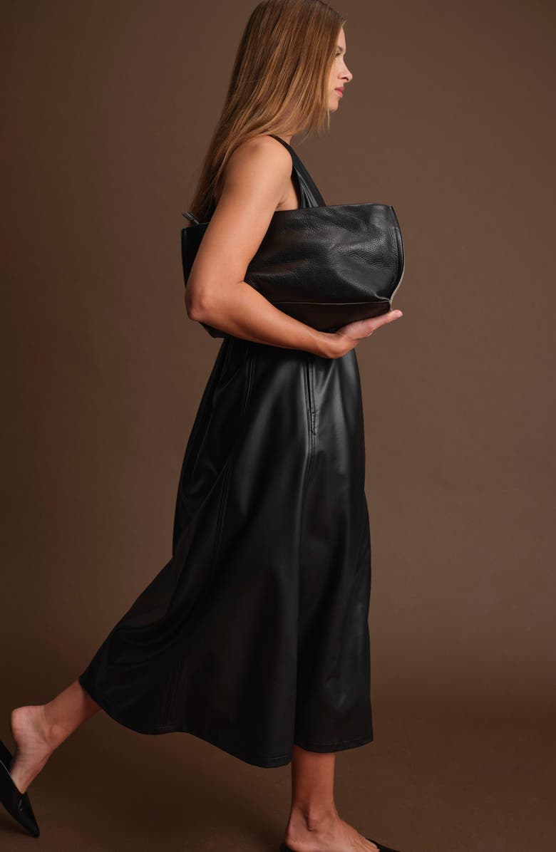 DELUC Dominic Faux Leather Maxi Dress, Alternate, color, Black