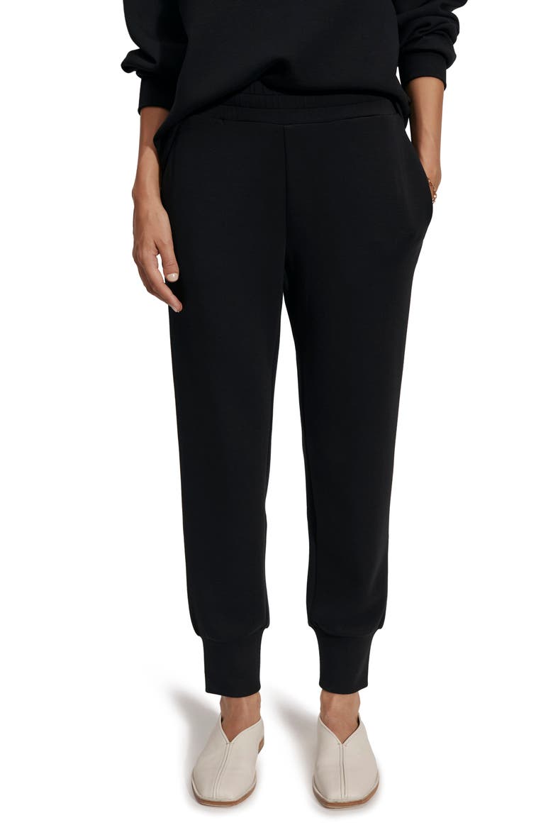 Brushed Rib Slim Cuff 25-Inch Pants, Main, color, BLACK