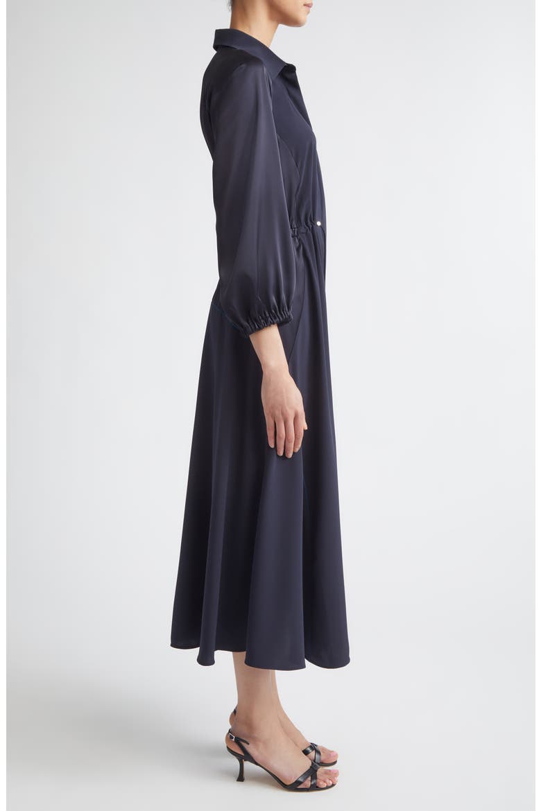 Pelota Drawstring Satin Shirtdress, Alternate, color, ULTRAMARINE
