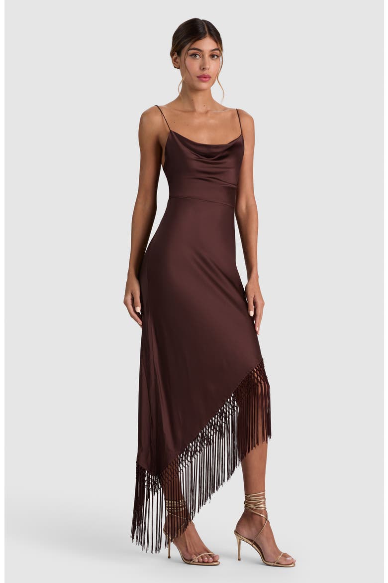 Harmony Drapey Slipdress, Alternate, color, DARK CHOCOLATE