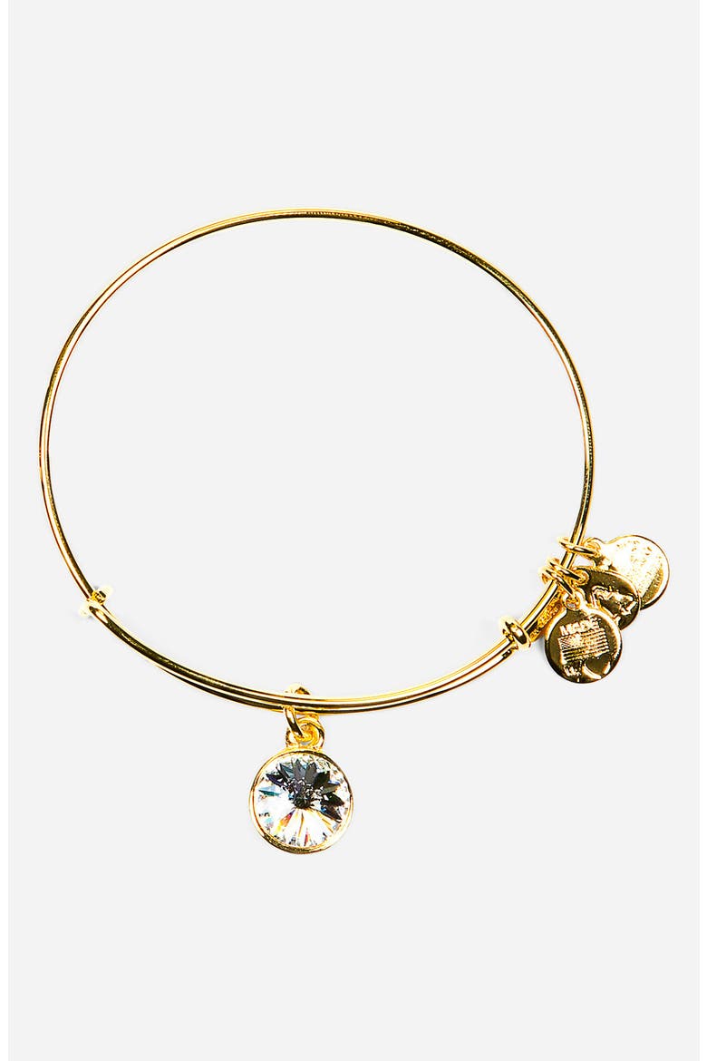 Birthstone Expandable Wire Bangle, Main, color, APRIL CRYSTAL