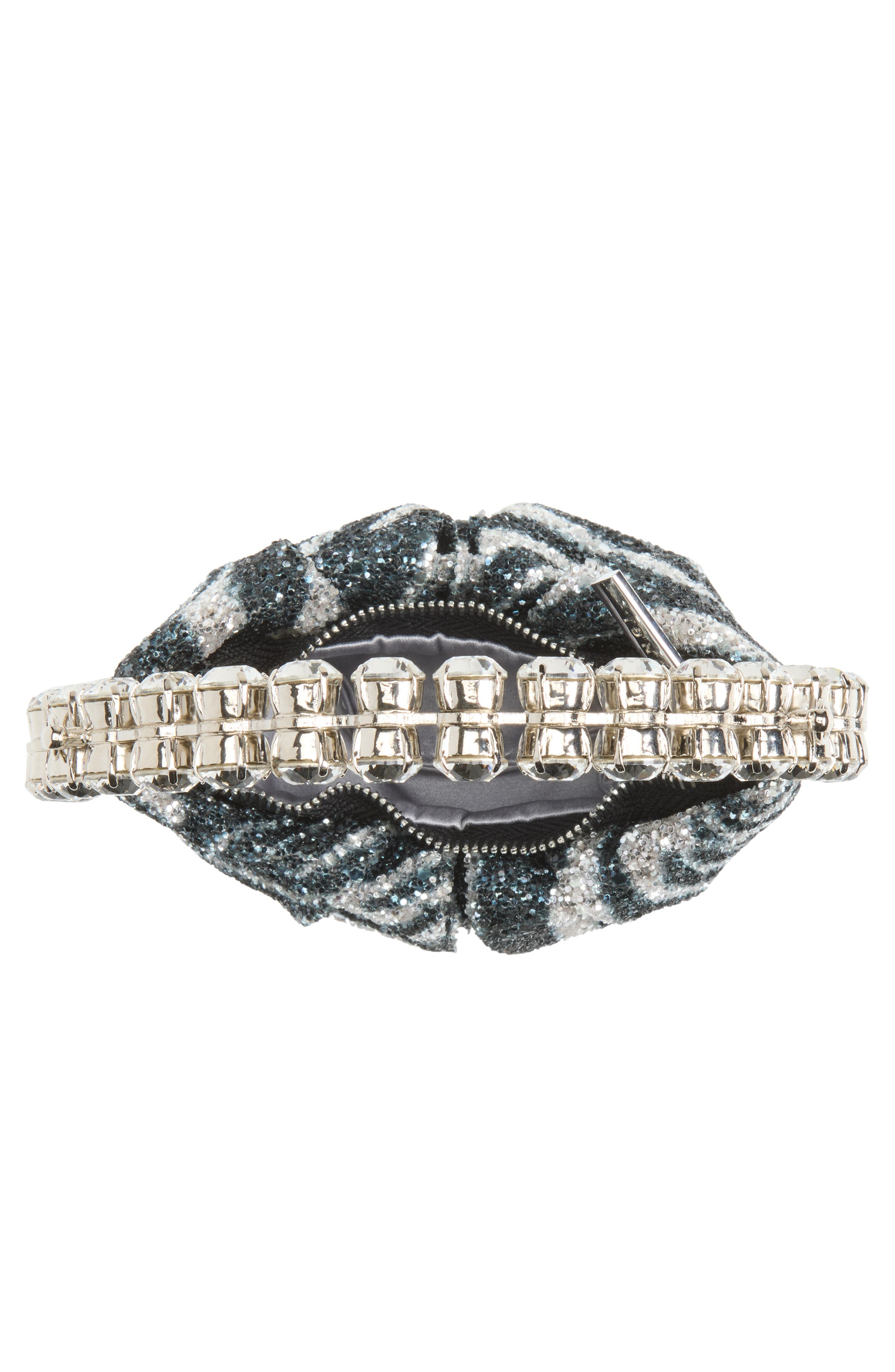 Micro Beaded Satin Eternity Bag, Alternate, color, ZEBRA