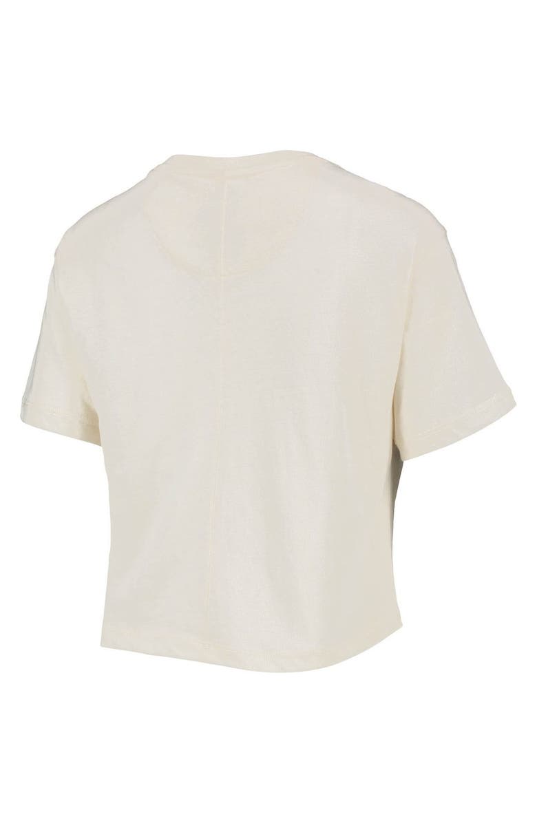 PRESSBOX Women's Pressbox Cream Penn State Nittany Lions Taylor Animal Print Cropped T-Shirt, Alternate, color, 