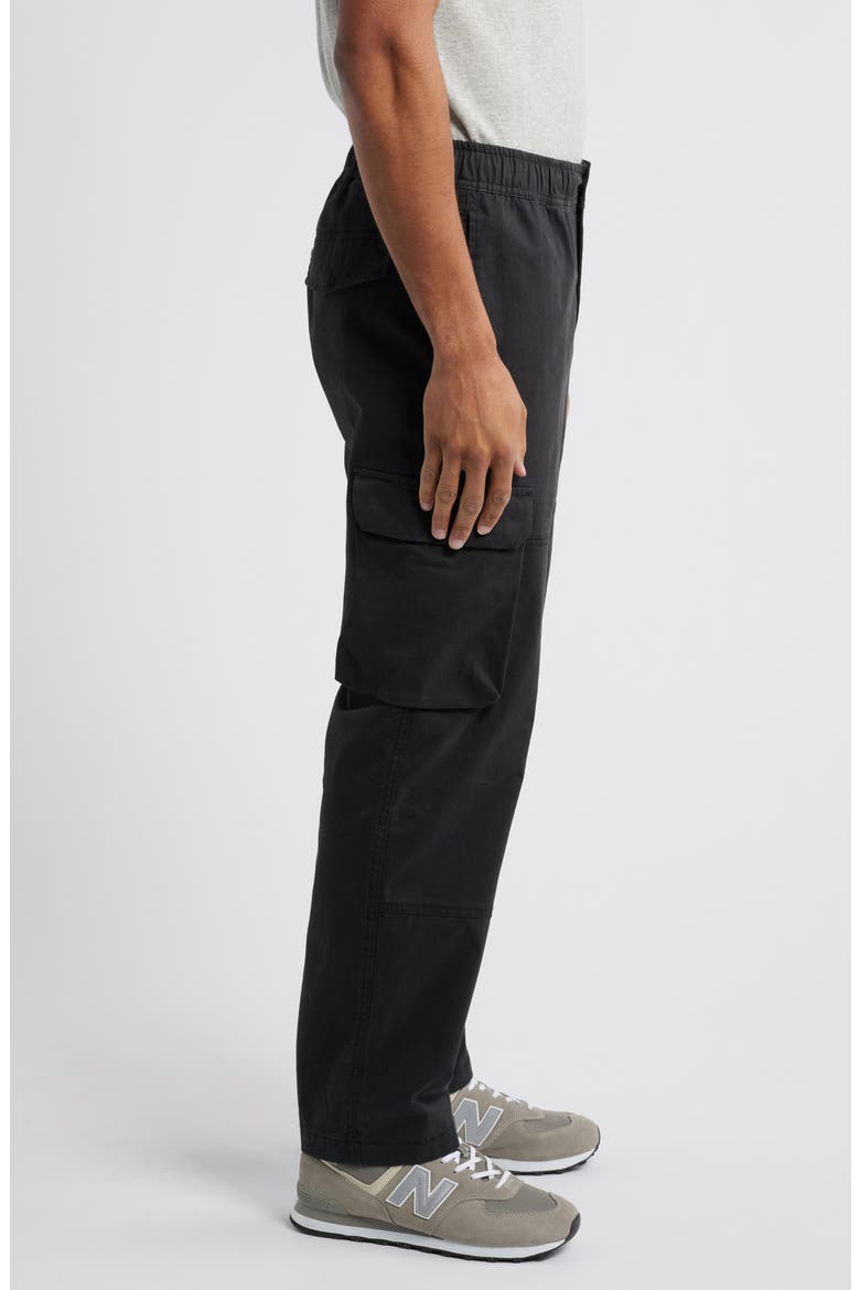Jaiden Elastic Waist Cargo Pants, Alternate, color, BLACK