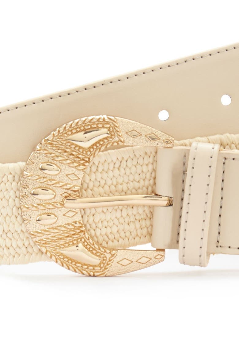 Leather Trim Woven Belt, Alternate, color, Beige