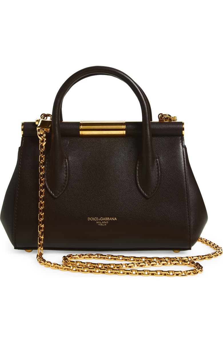 Dolce&Gabbana Marlene Embellished Leather Handbag, Alternate, color, 81300 Testa Di Moro