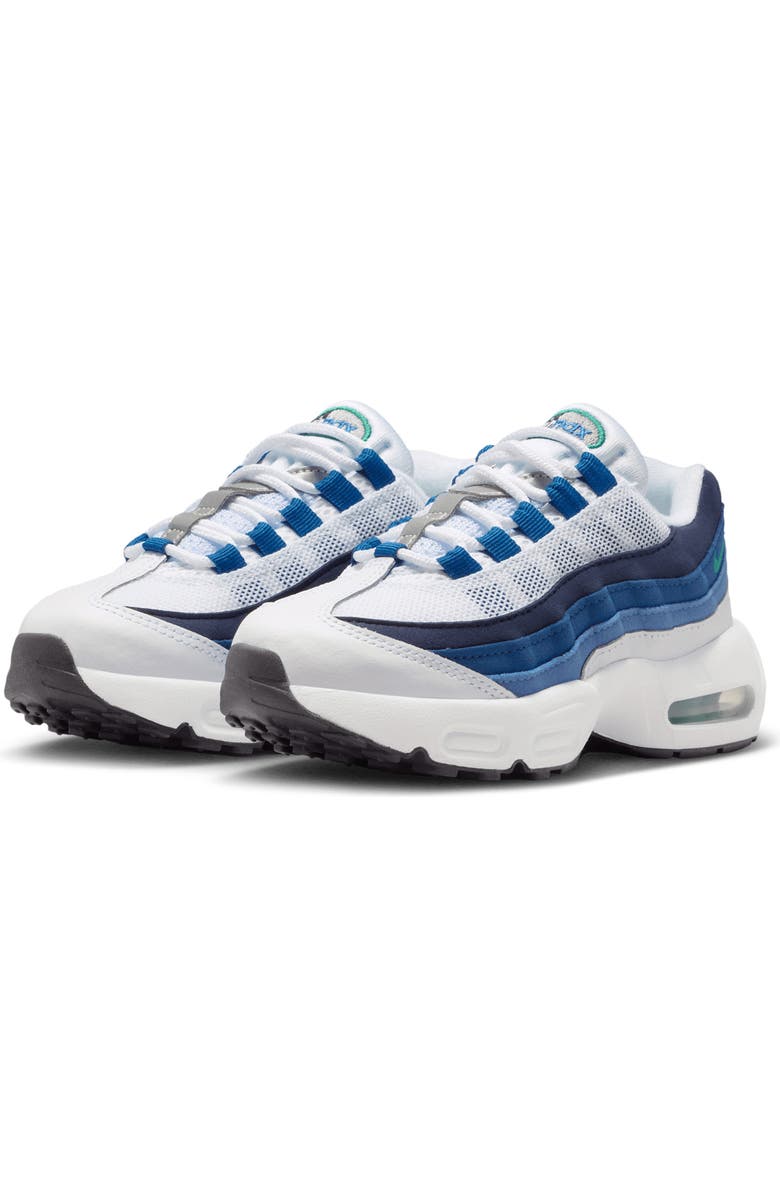 Nike Kids' Air Max 95 Sneaker, Main, color, White/ Blue/ Blue/ Green