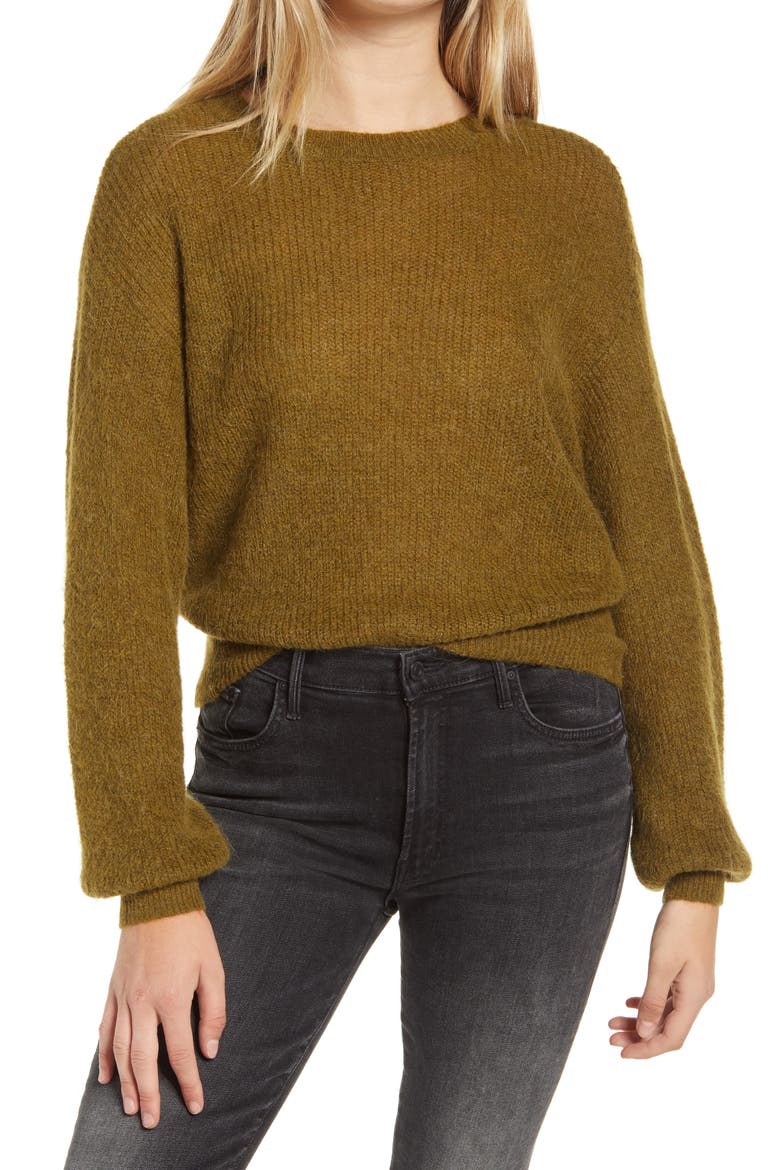 Vilma Crewneck Sweater, Main, color, FIR GREEN