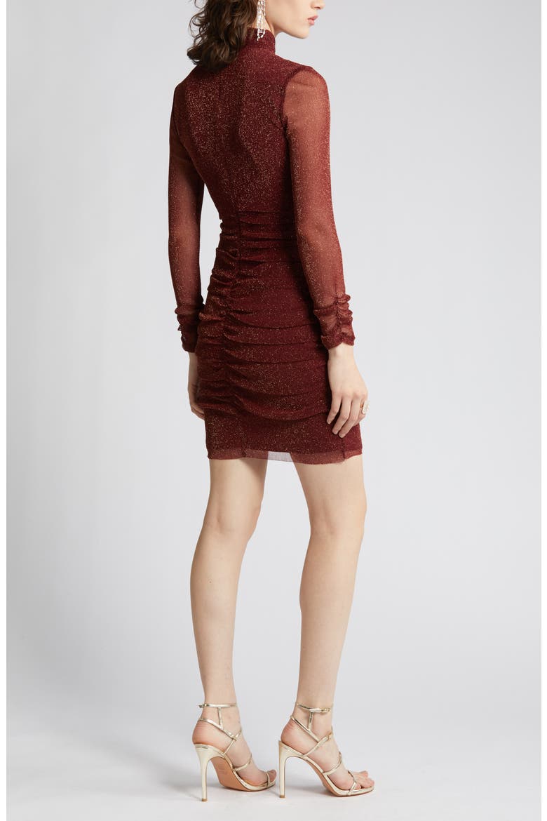 Metallic Long Sleeve Body-Con Dress, Alternate, color, WNE