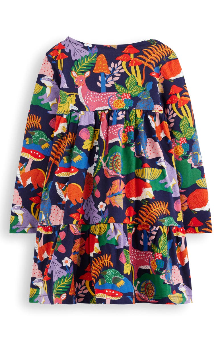 Mini Boden Kids' Ariel Twirly Print Dress, Alternate, color, Multi Rainbow Forrest