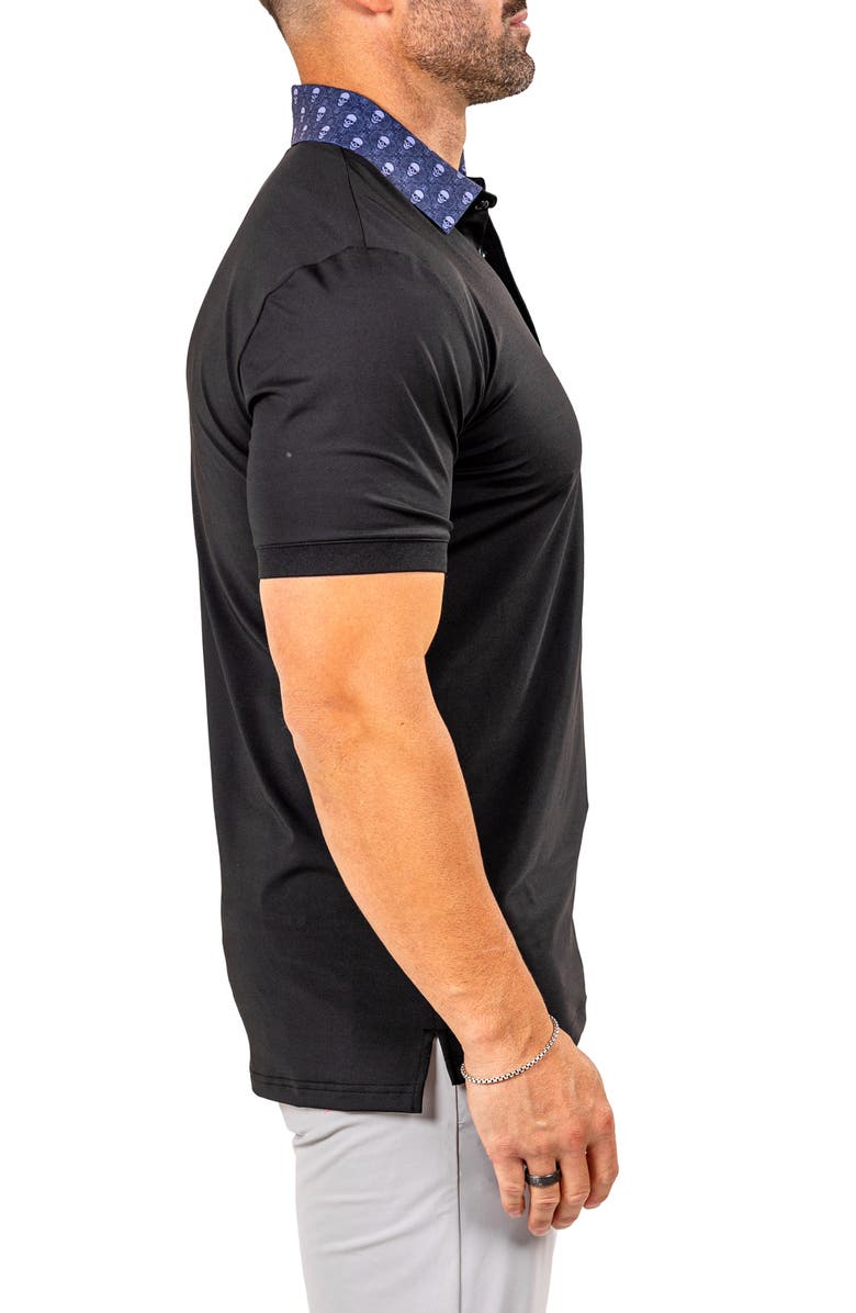 Maceoo Marthyr0021 Black Contrast Collar Golf Polo, Alternate, color,
