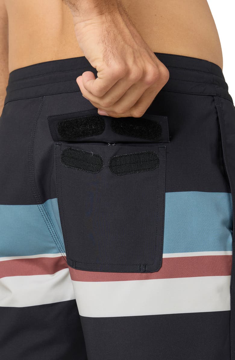 O'Neill Cruzer Stripe Scallop Swim Trunks, Alternate, color,