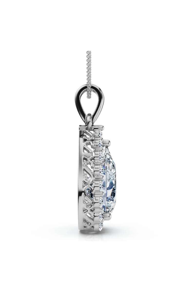 Bliss Diamond Certified 3.40Ct Pear Shape Diamond Halo Dangle Penadnt 14k Gold Lab Grown 1", Alternate, color,