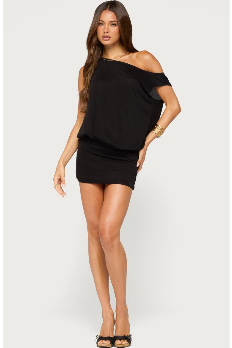 Chella Off Shoulder Minidress, Alternate, color, BLACK